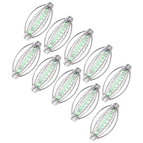 Effiziente Köder Lieferung, Edelstahl -Federkarpfenfischereisenkorb, 10 Prozent 4 Größen mit Anhängerperle, Ideal für Angler, Einfacher Betrieb, Geeignet für Karpfen, Grob, See, (Ungefähr 17 Gramm von Aramox