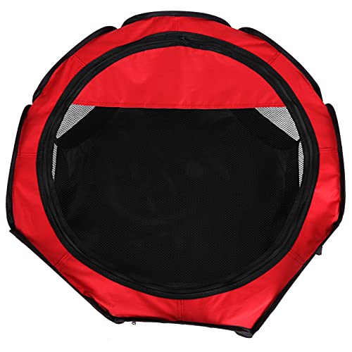 Pet Playpen Tragbares Faltbare Hundekäfig, Mesh Cover Pet Playpen für Kleine Hundekatze Kaninchenküken, Geräumig und Komfortabel, Bequem zu Bedienen, Geeignet für Reisen und Camping (Rot) von Aramox