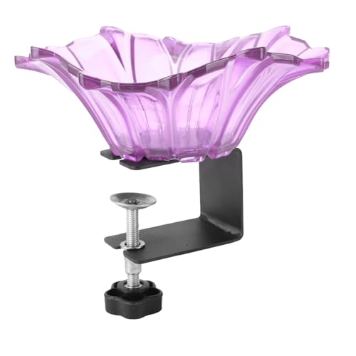 Vogelbad Schüssel Blume Form Vogel Lebensmittelhalter Behälter Attraktives Design für Gartenvögel Plastik Kohlenstoffstahl (Purple) von Aramox