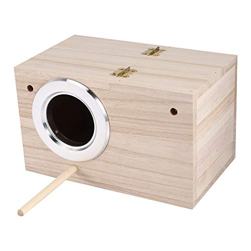 Vogelhaus aus Holz, Warme Inkubations-Zuchtbox für Haustiere mit Metallkanten für Vögel, 12 X 12 X 19,5 cm von Aramox