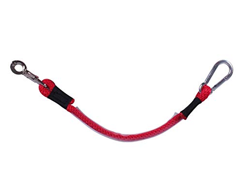 ARBO-INOX® - Anbindestrick für Anhänger - mit Karabiner und Panikhaken - Kunststoffüberzug (Rot) von ARBO-INOX