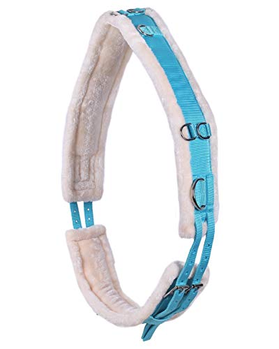 ARBO-INOX - Longiergurt - beidseitig einstellbar - mit Kunstfell - farbig (Pony, Hellblau) von ARBO-INOX