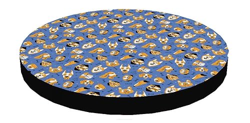 Arco Design Katzenbett Hundebett Tierbett Katzen Kissen Welpen Bett Hunde Matratze Rund 55x55x5 cm Maschinenwaschbar Wasserabweisend Codura Schaumstoff Blue Dogs von Arco
