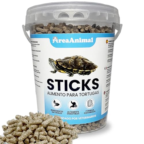 AreaAnimal Nahrung für Wasserschildkröten, 300 g / 1 l, natürliches Schildkrötenfutter, Wasserschildkröten-Stick mit hohem Nährwert, Futter für Schildkröten, Wasser, hoch verdaulich von AreaAnimal