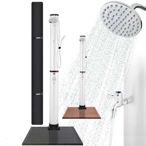 Arebos Solardusche 40 L Premium & Bodenelement Anthrazit |integrierter Thermometer | Wassertemperatur bis zu 60°C Pooldusche | Snap-In Technologie | inkl. Fußdusche & Abdeckhaube |Aquastop | Silber Arebos Solardusche 40 L Premium & Bodenelement Anthrazit |integrierter Thermometer | Wassertemperatur bis zu 60°C Pooldusche | Snap-In Technologie | inkl. Fußdusche & Abdeckhaube |Aquastop | Silber von Arebos