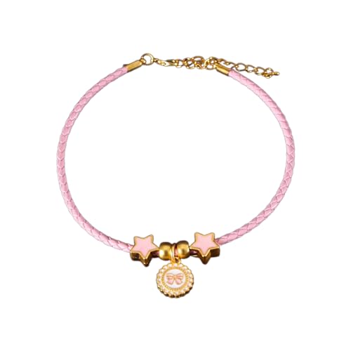 Arecobticy Katzenhalsband, Katzengeschirr und Leine, modisches Katzenhalsband für kleine, mittelgroße Katzen, dekoratives Halsband mit Anhänger, PU-Halsband, Katzen-Halskette, Haustier-Partyzubehör Arecobticy Katzenhalsband, Katzengeschirr und Leine, modisches Katzenhalsband für kleine, mittelgroße Katzen, dekoratives Halsband mit Anhänger, PU-Halsband, Katzen-Halskette, Haustier-Partyzubehör von Arecobticy