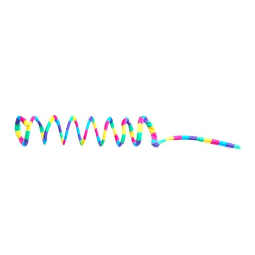 Arecobticy Regenbogen-gestreiftes Plüsch-Überzug, Teleskop-Katzenspielzeug, fördert aktives Spielen und hält Katzen im Innenbereich, Geschenk für Besitzer von Arecobticy