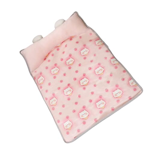 Kühlmatte für kleine Hunde und Katzen, weiches Eisseidengewebe, maschinenwaschbar, rutschfestes Design, Haustierbett für den Innenbereich von Arecobticy