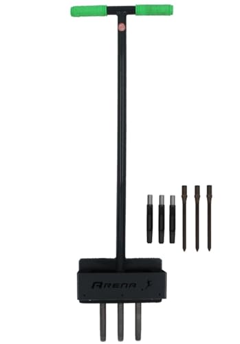 Arena Aerifizierer mit Auffangbehälter – Profi Aerifiziergabel inkl. 3 Röhren-, Hohl- und Kreuzspoons – für Rasenbelüftung & Bodenlockerung – Made in Germany – robust & erweiterbar von Arena