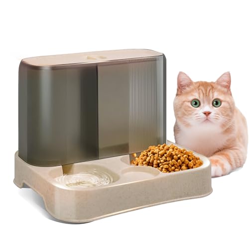 Futterspender Katze Automatischer 2-in-1-Futterautomat mit Abnehmbarem Futternapf,Katzenfutterautomat and Heimtierbedarf für Kätzchen, Hunde und Katzen von Arespark von Arespark