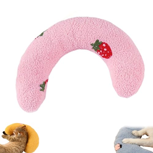 Argumub Beruhigendes Kissen für Hunde Cutated Dog Calming Pillow Cat Soft Dog Bed Pillows Pet Neck Pillow Ultra Soft Fluffy Pet Half Donut Cuddler (Pink) von Argumub