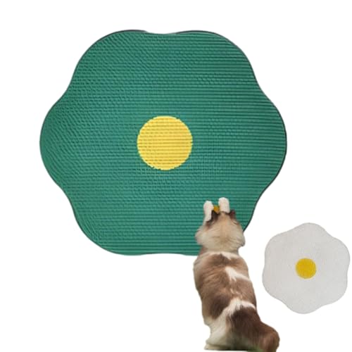 Argumub Blumen-Kratzkissen für Katzen, waschbare Katzenkratzmatte zum Schleifen von Krallen, Sisal-Pad-Kratzer (Grün) von Argumub