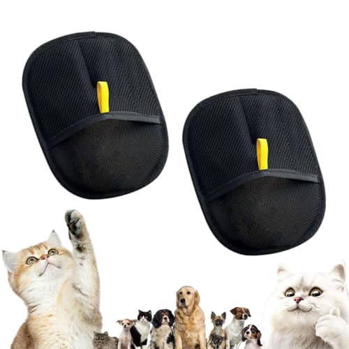 Argumub Fellmagnet, Fell Magnet Handschuh, Fellmagnet, Handschuhe Zur Entfernung Statischer Substanzen für Tierhaare, Doppelseitige Fellpflegehandschuhe für Haustiere (2Pcs) von Argumub