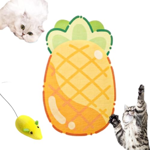 Argumub Wandmontierter Katzenkratzbaum, Selbstklebende Kratzmatte mit Selbstklebender Rückseite, für Wand, Tür und Boden (Big Pineapple) von Argumub