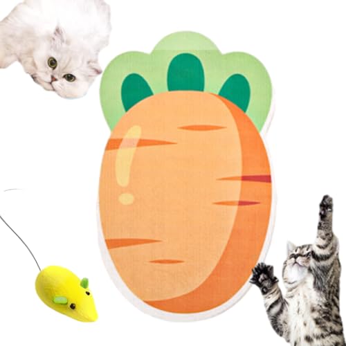 Argumub Wandmontierter Katzenkratzbaum, Selbstklebende Kratzmatte mit Selbstklebender Rückseite, für Wand, Tür und Boden (Carrot) von Argumub