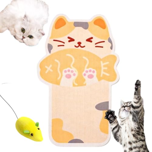 Argumub Wandmontierter Katzenkratzbaum, Selbstklebende Kratzmatte mit Selbstklebender Rückseite, für Wand, Tür und Boden (Greedy cat) von Argumub