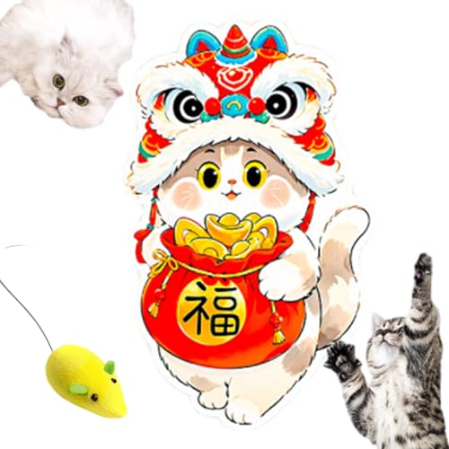 Argumub Wandmontierter Katzenkratzbaum, Selbstklebende Kratzmatte mit Selbstklebender Rückseite, für Wand, Tür und Boden (Lucky cat B) von Argumub