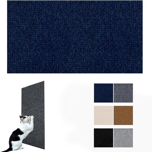 Climbing Cat Scratcher, DIY Climbing Cat Scratcher, Trimmbare Selbstkleber Kratzmatte Katze, Katzen Kratzmatte Kratzschutz Sofa, Kratzteppich für Katz (Navy blau, 16 * 40in) von Argumub