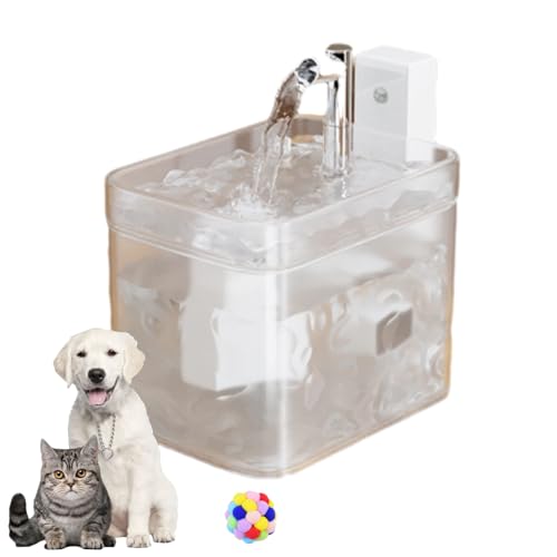 Haustier-Trinkbrunnen Mit Dreifachfilter, Katzenwasserspender Mit 1,5 L Großem Wassertank, Automatischer Zirkulation, Flüsterleise, Abnehmbares Design (Mattweiß (Ladefunktion), m) von Argumub