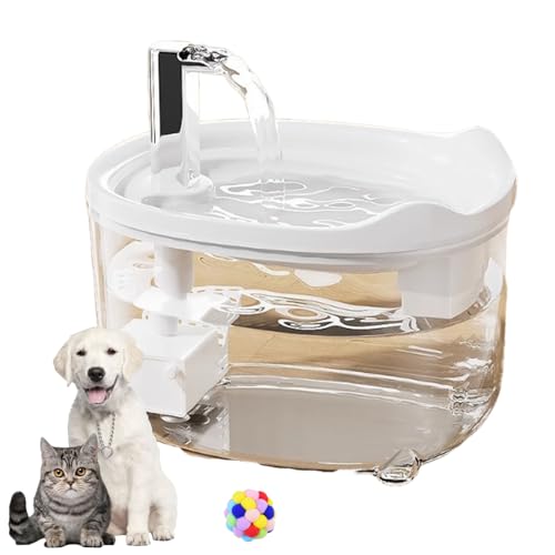 Haustier-Trinkbrunnen Mit Dreifachfilter, Katzenwasserspender Mit 1,5 L Großem Wassertank, Automatischer Zirkulation, Flüsterleise, Abnehmbares Design (Weiß (USB-Direktanschluss), m) von Argumub