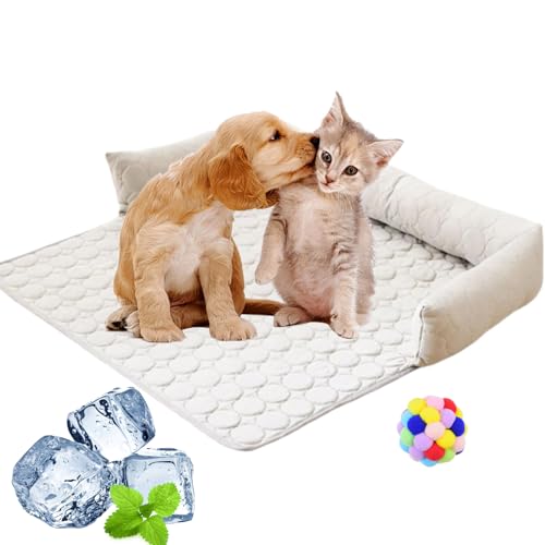 Pelzbarn Kühlendes Sofabett, Vier Jahreszeiten Universal Ice Silk Hundebett Kühlend, Maschinenwaschbar Summer Comfort Antirutschmatte Für Haustiere Für Kleine & Mittelgroße Hund (Beige, 90*90cm) Pelzbarn Kühlendes Sofabett, Vier Jahreszeiten Universal Ice Silk Hundebett Kühlend, Maschinenwaschbar Summer Comfort Antirutschmatte Für Haustiere Für Kleine & Mittelgroße Hund (Beige, 90*90cm) von Argumub