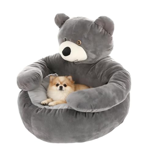 Teddybär-Hundebett, 2025 Neues Modell, weiches, bequemes, rutschfestes Haustierbett für Katzen und kleine Hunde (Grau, XL: 29,5 x 29,5 x 18,8 Zoll/75 x 75 x 48 cm) von Argumub