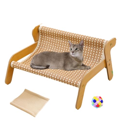 The Claw Lounge, 2-in-1-Liegestuhl Katze, Aus Verschleißfestem Sisal-Kratzkissen, Bequemes Ruhe- Und Kratzbett Für Hauskatzen (Kühlmattenausführung + Leinen-Ersatzkissen, M) von Argumub