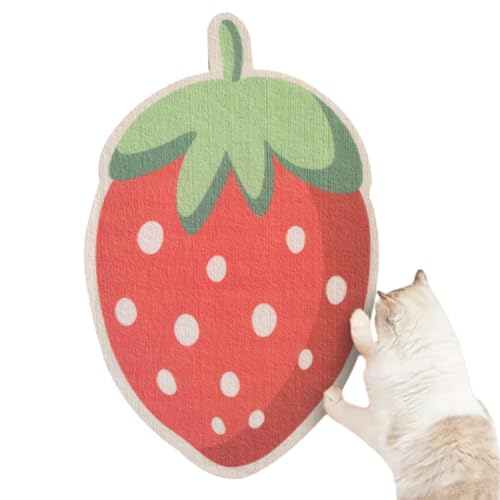 Viviguru Katzenkratzbaum, Wandmontierter Katzenkratzbaum, Verdickte, Kratzfeste, Verschleißfeste Und Nicht-Flusende Vertikale Wandmontierte Katzenklettermatte (Erdbeere) von Argumub