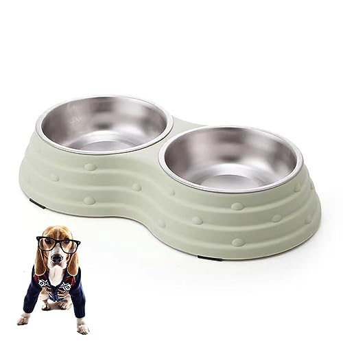 Arightmu Hundenapf Haustiernapf Anti Umkippen und Rutschfest Doppelnapf Hundenapf Hundenapf Hundeteller Katzennapf Edelstahl Leicht zu reinigen Trinkwassernapf Boden mit Anti-Rutsch-Pad (Grün-Medium) Arightmu Hundenapf Haustiernapf Anti Umkippen und Rutschfest Doppelnapf Hundenapf Hundenapf Hundeteller Katzennapf Edelstahl Leicht zu reinigen Trinkwassernapf Boden mit Anti-Rutsch-Pad (Grün-Medium) von Arightmu