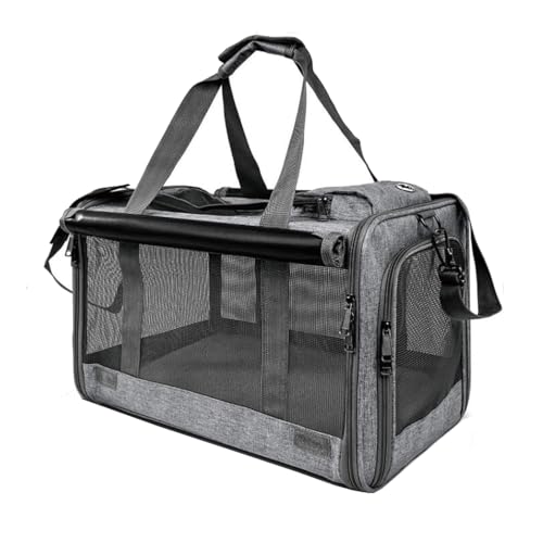 Haustier-Tragetasche, weiche Seiten, für kleine und Miniaturhunde, mit abnehmbarer Matte, Katzentragetasche, Hundetasche, 46 x 27 x 29 cm, Grau Haustier-Tragetasche, weiche Seiten, für kleine und Miniaturhunde, mit abnehmbarer Matte, Katzentragetasche, Hundetasche, 46 x 27 x 29 cm, Grau von Arikky