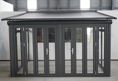 Arilco Terrassenüberdachung | Wintergarten | Inklusive Seitenwände mit Frontschiebertüren | Neu | 12mm VSG-Glas | 4m x 3,5m… von Arilco