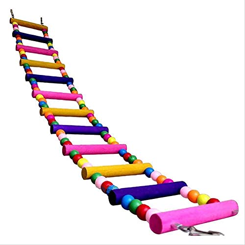 ArinkO Buntes Kletterspielzeug für Wellensittiche und Papageien: Handgefertigtes Schaukel- und Beißspielzeug für Sittiche (Länge: 56 cm) von ArinkO