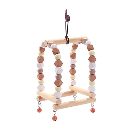 ArinkO Papageienschaukel aus natürlichem Holz mit bunten Perlen – Vogelkäfig-Spielzeug von ArinkO