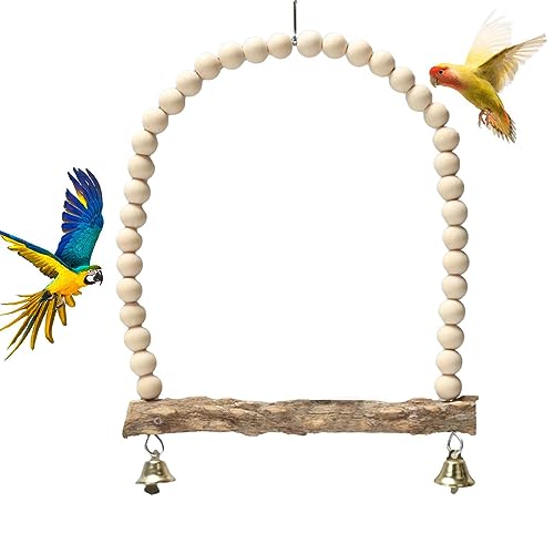 ArinkO Robuste Papageienschaukel mit Glocke – lustiger Spielständer für Wellensittiche, Nymphensittiche, Sittiche und mehr! von ArinkO
