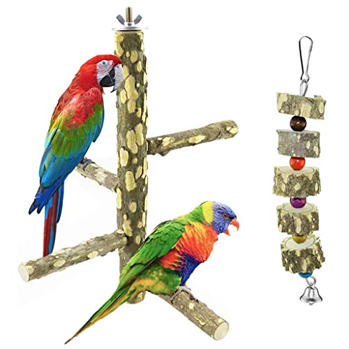 ArinkO Sitzstangen für Vogelkäfige aus Holz mit bissfester Textur – unverzichtbares Zubehör für Papageien, Nymphensittiche und Sittiche von ArinkO