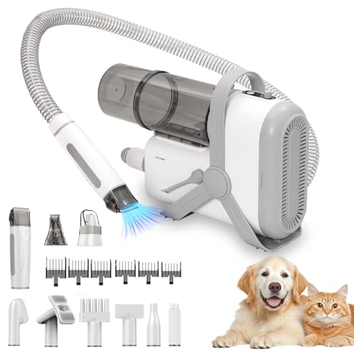 Arkyomi Hundepflegesauger, Haustierpflegeset mit Nagelschleifer, Haustierpflegesauger für Hunde und Katzen, für Haarausfall, Fellpflege, 2 l, Staubbecher, 10 Werkzeuge, Hausreinigung von Arkyomi
