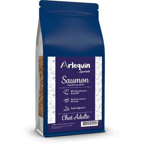 Trockenfutter für Katzen, Harlequin Essentielle Lachs, Huhn (60 %), 2 kg von Arlequin