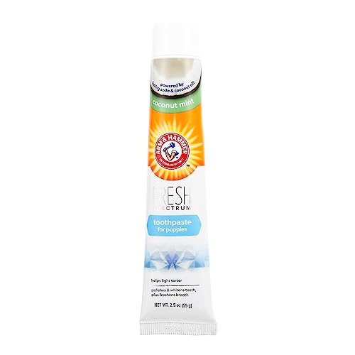 ARM & HAMMER Frische Kokosnuss-Minz-Zahnpasta für Welpen - Kokosnussöl und Enzymrezeptur helfen bei der Reduzierung von Zahnbelag und Zahnstein, Erfrischt den Atem, Zahnfleisch- und Zahnreinigung. ARM & HAMMER Frische Kokosnuss-Minz-Zahnpasta für Welpen - Kokosnussöl und Enzymrezeptur helfen bei der Reduzierung von Zahnbelag und Zahnstein, Erfrischt den Atem, Zahnfleisch- und Zahnreinigung. von Company of Animals