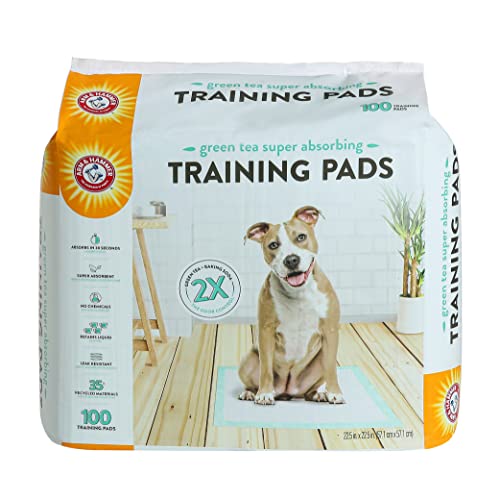 Arm & Hammer Green Tea Pet Trainingspads | 100 Karat Hundetrainingspads mit super saugfähigem Grüntee-Backpulver für 2 x Geruchskontrolle, auslaufsichere und recycelte Trainingspads für Hunde von Arm & Hammer