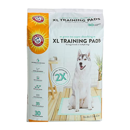 Arm & Hammer Green Tea Pet Trainingspads | 30 Karat Hundetrainingspads mit super saugfähigem Grüntee-Backpulver für 2 x Geruchskontrolle, auslaufsichere und recycelte Trainingspads, XL von Arm & Hammer
