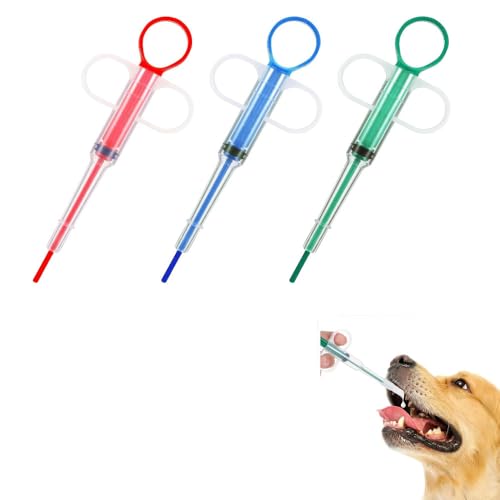 Armastuse 3 Stück Tablette Feeder,Tabletteneingeber Katze,Tablettengeber für Katzen mit Silikonstopfen in Lebensmittelqualität, Pill Assist Katze Für Fütterung Von Medikamenten für Katzen Hunde von Armastuse