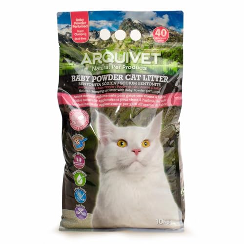 ARQUIVET Baby Powder Cat Litter 10 Kg - 100% natürliches Talkumpuder duftendes Klumpstreu für Katzen - Katzenstreu - Saugfähigkeit - Hilft Gerüche und Bakterien zu beseitigen ARQUIVET Baby Powder Cat Litter 10 Kg - 100% natürliches Talkumpuder duftendes Klumpstreu für Katzen - Katzenstreu - Saugfähigkeit - Hilft Gerüche und Bakterien zu beseitigen von Arquivet