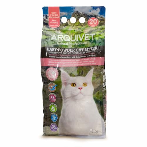 ARQUIVET Baby Powder Cat Litter 5 Kg - 100% natürliches Talkumpuder duftendes Klumpstreu für Katzen - Katzenstreu - Saugfähigkeit - Hilft Gerüche und Bakterien zu beseitigen ARQUIVET Baby Powder Cat Litter 5 Kg - 100% natürliches Talkumpuder duftendes Klumpstreu für Katzen - Katzenstreu - Saugfähigkeit - Hilft Gerüche und Bakterien zu beseitigen von Arquivet