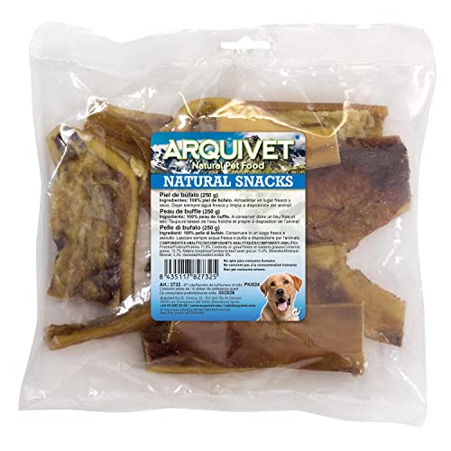 ARQUIVET Büffelfellbeutel, 250 g, 100% natürliche Snacks für Hunde, Leckerlis, Leckerlis, Belohnungen, Leckerlis, Leckerlis, Leckerlis, Leckerlis für Hunde von Arquivet