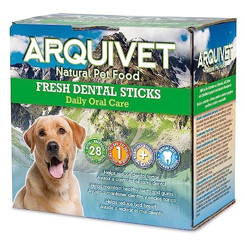 ARQUIVET Fresh dental Sticks - 28 Stück - Zahnsnacks für Hunde - Zahnpflegeprodukte für Hunde - Duschen und Hunde für Hunde ARQUIVET Fresh dental Sticks - 28 Stück - Zahnsnacks für Hunde - Zahnpflegeprodukte für Hunde - Duschen und Hunde für Hunde von Arquivet