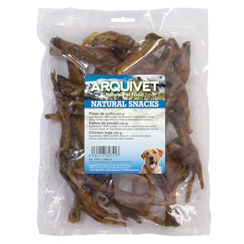 ARQUIVET Getrocknete Hühnerpfoten (Beutel 250 g) – Knusprige natürliche Snacks für Hunde – Ergänzungsfuttermittel – Leckerlis und Belohnungen für Hunde von Arquivet