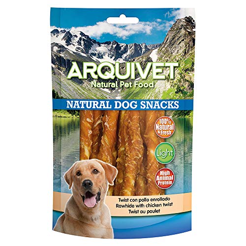 ARQUIVET Hühnertwist, 13 cm, 350 g, 100% natürliche Snacks für Hunde – Flüstern, Preise, Süßigkeiten und Belohnungen für Hunde – Hundefutter von Arquivet