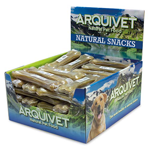 ARQUIVET Knochen aus gepresstem Rindsleder, 100% natürlich, für Hunde, 15 cm, komplette Box mit 50 Stück, 4000 g, natürliche Snacks – Leckerlis, Leckerlis für Hunde von Arquivet