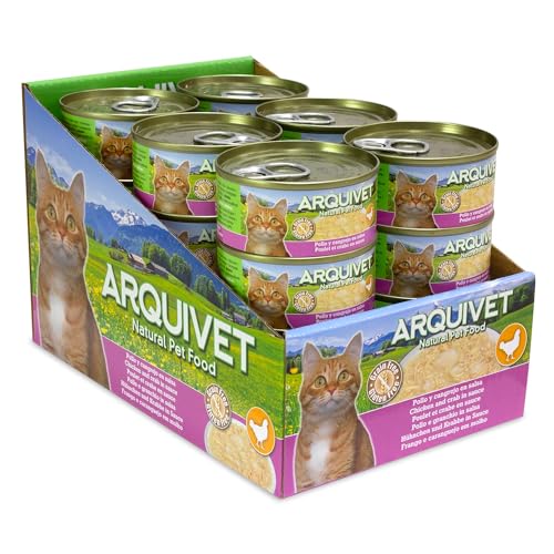 ARQUIVET Pack 24 Einheiten - Hühnchen in Krabbensauce - 80 g - Dosen mit Katzenfutter ARQUIVET Pack 24 Einheiten - Hühnchen in Krabbensauce - 80 g - Dosen mit Katzenfutter von Arquivet