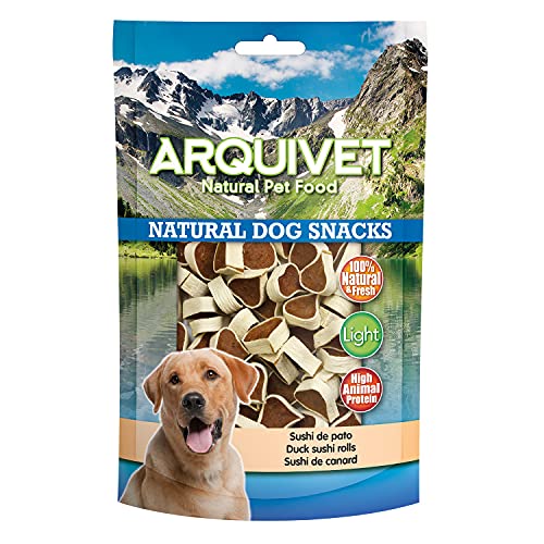 ARQUIVET Packung mit 12 Stück Snack Sushi von Ente 100 g - Natural Dog Snacks - 100% natürlich - Leckerlis, Leckerlis für Hunde - leichtes Produkt - sehr reich an Nährstoffen von Arquivet
